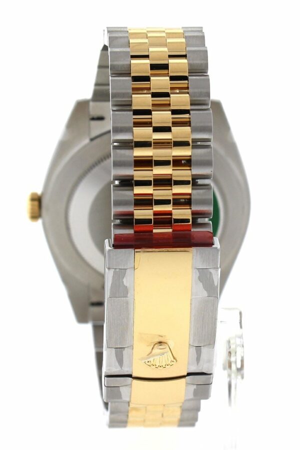 Rolex Datejust 41 Black Diamond Dial Fluted Bezel 18K Yellow Gold Jubilee Mens Watch 126333