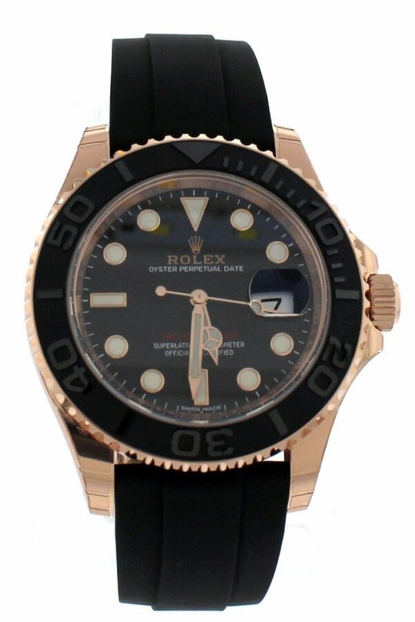 Rolex Yacht-Master 40 Black Dial 18K Rose Gold Mens Watch 116655