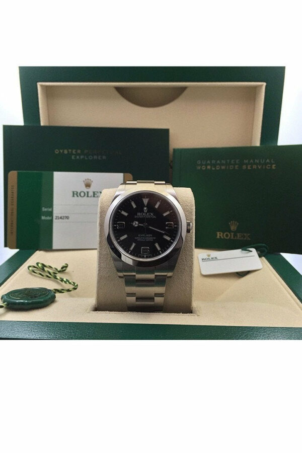 Rolex Explorer I 1 Black Dial Steel Mens Watch 214270