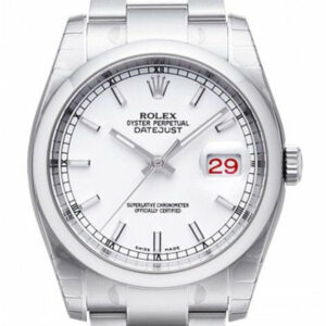 Rolex Datejust 36 White Dial Steel Mens Watch 116200 / None