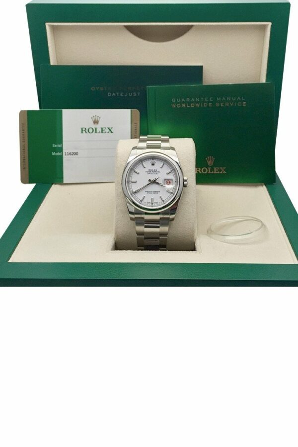 Rolex Datejust 36 White Dial Steel Mens Watch 116200