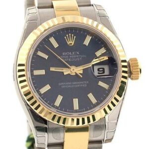 Rolex Datejust 26 Blue Dial 18K Yellow Gold And Steel Ladies Watch 179173