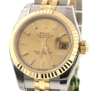 Rolex Datejust 26 Champagne Dial 18K Yellow Gold And Steel Ladies Watch 179173