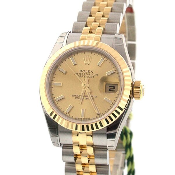 Rolex Datejust 26 Champagne Dial 18K Yellow Gold And Steel Ladies Watch 179173