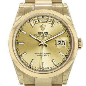 Rolex Day-Date 36 Champagne Dial Yellow Gold Watch 118208