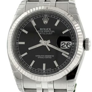 Rolex Datejust 36 Black Index Dial Steel Mens Watch 116234