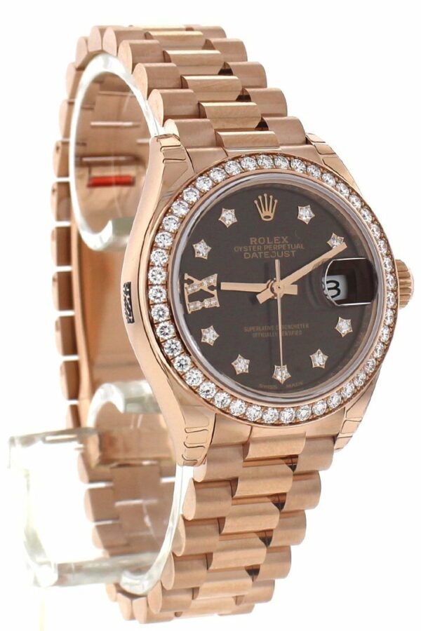 Rolex Lady-Datejust 28 Chocolate Dial 18K Rose Gold President Ladies Watch 279135Rbr