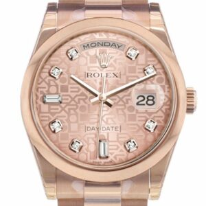 Rolex Day-Date 36 Pink Jubilee Diamonds Dial President Everose Gold Watch 118205