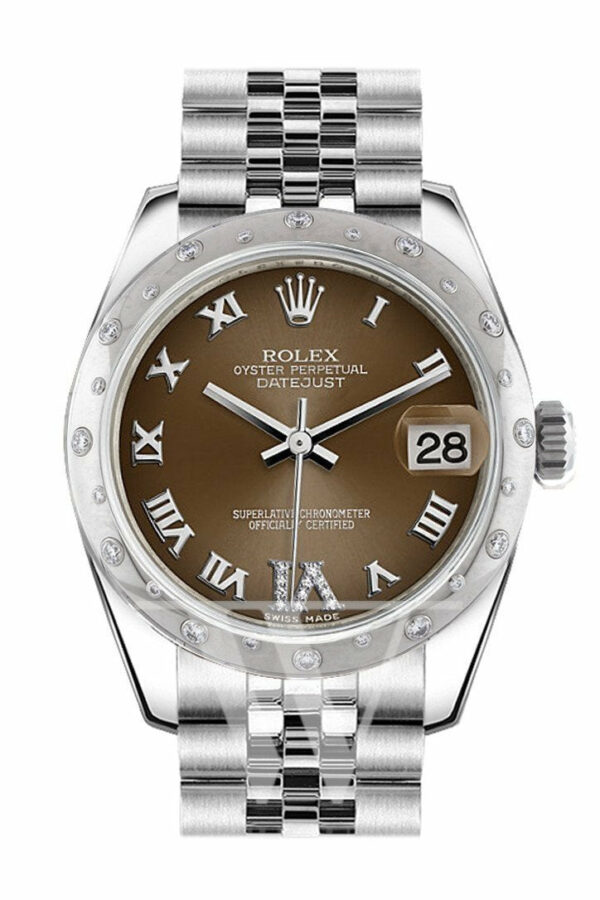 Rolex Datejust 31 Bronze Roman Large Vi Diamond Dial Dome Set With Diamonds Bezel Jubilee Ladies