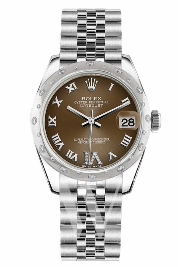 Rolex Datejust 31 Bronze Roman Large Vi Diamond Dial Dome Set With Diamonds Bezel Jubilee Ladies