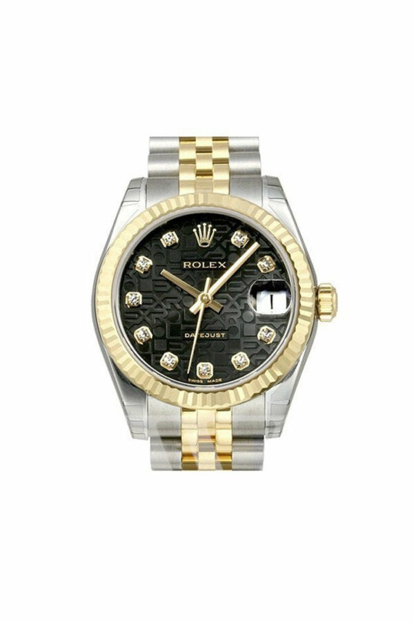 Rolex Datejust 31 Black Jubilee Diamond Dial Steel And Yellow Gold Ladies Watch 178273