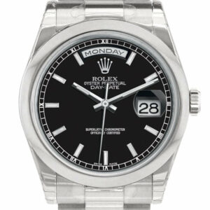 Rolex Day Date 36 Black Dial President Mens Watch 118206