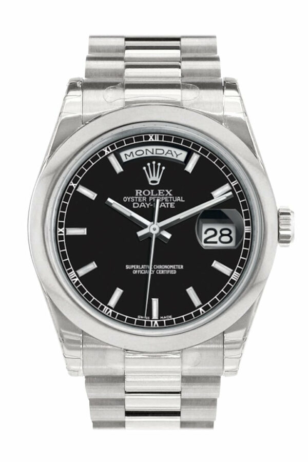 Rolex Day Date 36 Black Dial President Mens Watch 118206