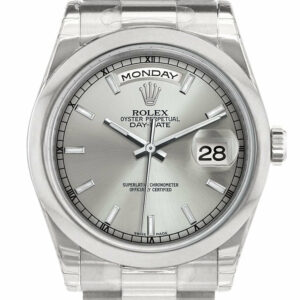 Rolex Day Date 36 Silver Dial President Mens Watch 118206