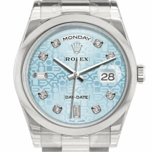 Rolex Day Date 36 Ice Blue Jubilee Design Set With Diamonds Dial President Mens Watch 118206