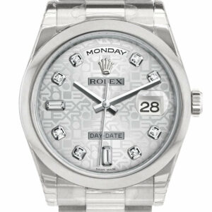 Rolex Day Date 36 Silver Jubilee Diamonds Dial President Mens Watch 118206