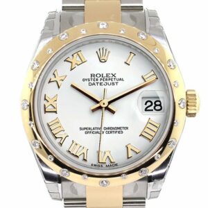 Rolex Datejust 31 White Roman Dial Diamond Bezel 18K Gold Two Tone Ladies 178343 / None Watch