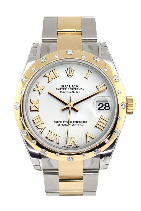 Rolex Datejust 31 White Roman Dial Diamond Bezel 18K Gold Two Tone Ladies 178343 / None Watch