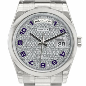 Rolex Day Date 36 Diamond Paved Dial President Mens Watch 118206