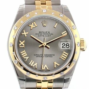 Rolex Datejust 31 Steel Roman Dial Diamond Bezel 18K Gold Two Tone Jubilee Ladies 178343 / None