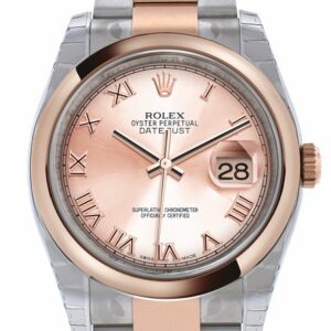 Rolex Datejust 36 Pink Roman Dialsteel And 18K Rose Gold Oyster Watch 116201 / None