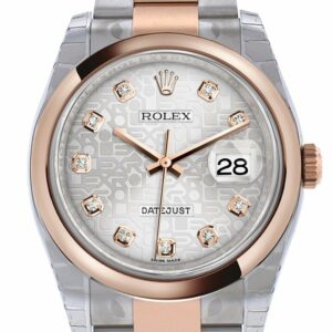 Rolex Datejust 36 Silver Jubilee Design Set With Diamonds Dial Steel And 18K Rose Gold Oyster Watch