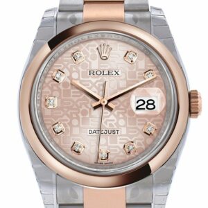 Rolex Datejust 36 Pink Jubilee Design Set With Diamonds Dialsteel And 18K Rose Gold Oyster Watch