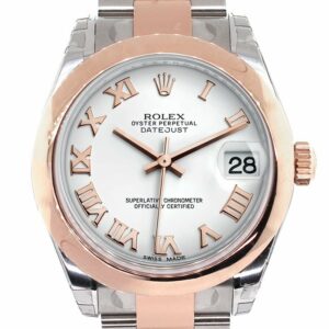 Rolex Datejust 31 White Roman Dial 18K Rose Gold Two Tone Ladies Watch 178241 / None