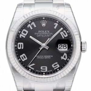 Rolex Datejust 36 Black Concentric Dial Steel And 18K Gold Unisex Watch 116234