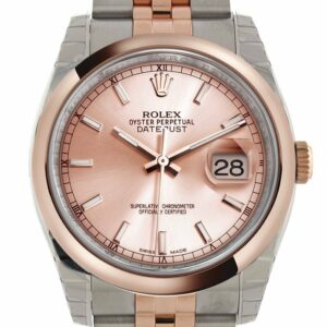 Rolex Datejust 36 Pink Dial Steel And 18K Rose Gold Jubilee Watch 116201 / None