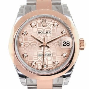 Rolex Datejust 31 Pink Jubilee Diamond Dial 18K Rose Gold Two Tone Ladies Watch 178241 / None