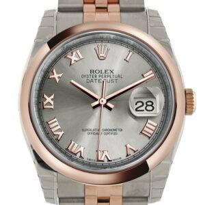 Rolex Datejust 36 Steel Roman Dial And 18K Rose Gold Jubilee Watch 116201 / None