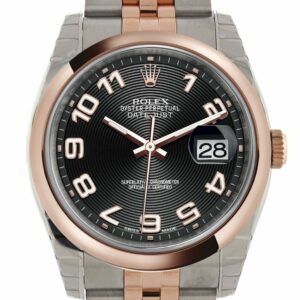 Rolex Datejust 36 Black Arab Dial Steel And 18K Rose Gold Jubilee Watch 116201 / None