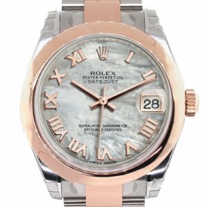 Rolex Datejust 31 White Mother Of Pearl Roman Dial 18K Rose Gold Two Tone Ladies Watch 178241 / None