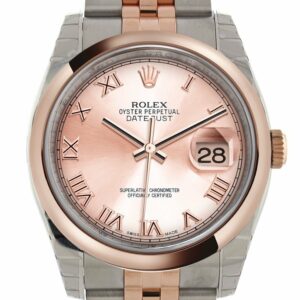 Rolex Datejust 36 Pink Roman Dials Teel And 18K Rose Gold Jubilee Watch 116201 / None