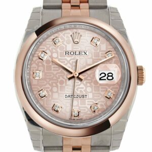 Rolex Datejust 36 Pink Jubilee Design Set With Diamonds Dial Steel And 18K Rose Gold Watch 116201