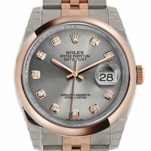 Rolex Datejust 36 Steel Set With Diamonds Dial And 18K Rose Gold Jubilee Watch 116201 / None