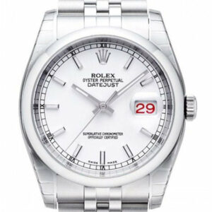 Rolex Datejust 36 White Dial Stainless Steel Jubilee Bracelet Mens Watch 116200 / None