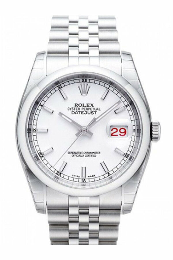 Rolex Datejust 36 White Dial Stainless Steel Jubilee Bracelet Mens Watch 116200 / None