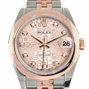 Rolex Datejust 31 Pink Jubilee Diamond Dial 18K Rose Gold Two Tone Ladies Watch 178241 / None