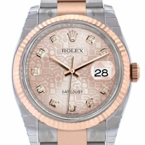 Rolex Datejust 36 Pink Jubilee Design Set With Diamonds Dial Fluted Steel And 18K Rose Gold Oyster