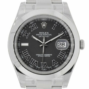 Rolex Datejust Ii Black Roman Dial Stainless Steel Oyster Automatic Mens Watch 116300