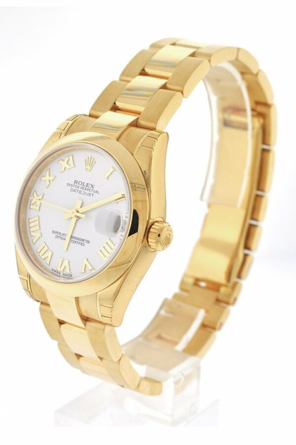 Rolex Datejust 31 White Roman Dial 18K Yellow Gold Ladies Watch 178248