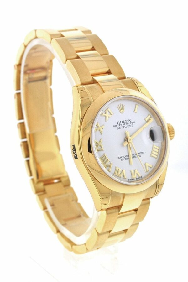 Rolex Datejust 31 White Roman Dial 18K Yellow Gold Ladies Watch 178248