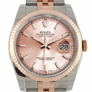 Rolex Datejust 36 Pink Dial Fluted Steel And 18K Rose Gold Jubilee Watch 116231