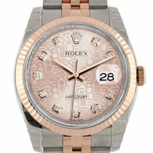 Rolex Datejust 36 Pink Jubilee Design Set With Diamonds Dial Fluted Steel And 18K Rose Gold Watch