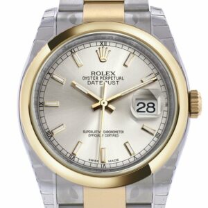 Rolex Datejust 36 Silver Dial 18K Gold Two Tone Oyster Watch 116203