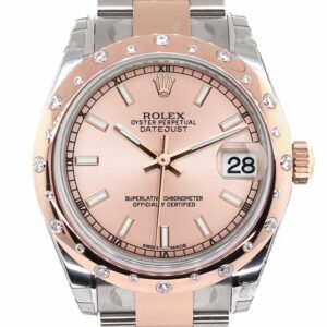 Rolex Datejust 31 Pink Dial Diamond Bezel 18K Rose Gold Two Tone Ladies Watch 178341 / None