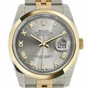 Rolex Datejust 36 Steel Roman 18K Gold Two Tone Jubilee Watch 116203