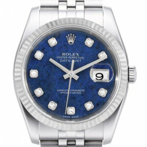 Rolex Datejust 36 Sodalite Dial 18K White Gold Fluted Bezel Stainless Steel Jubilee Watch 116234